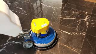 Complete Restoration of a Black Nero Marble Floor in Swansea | CSB Floor Care