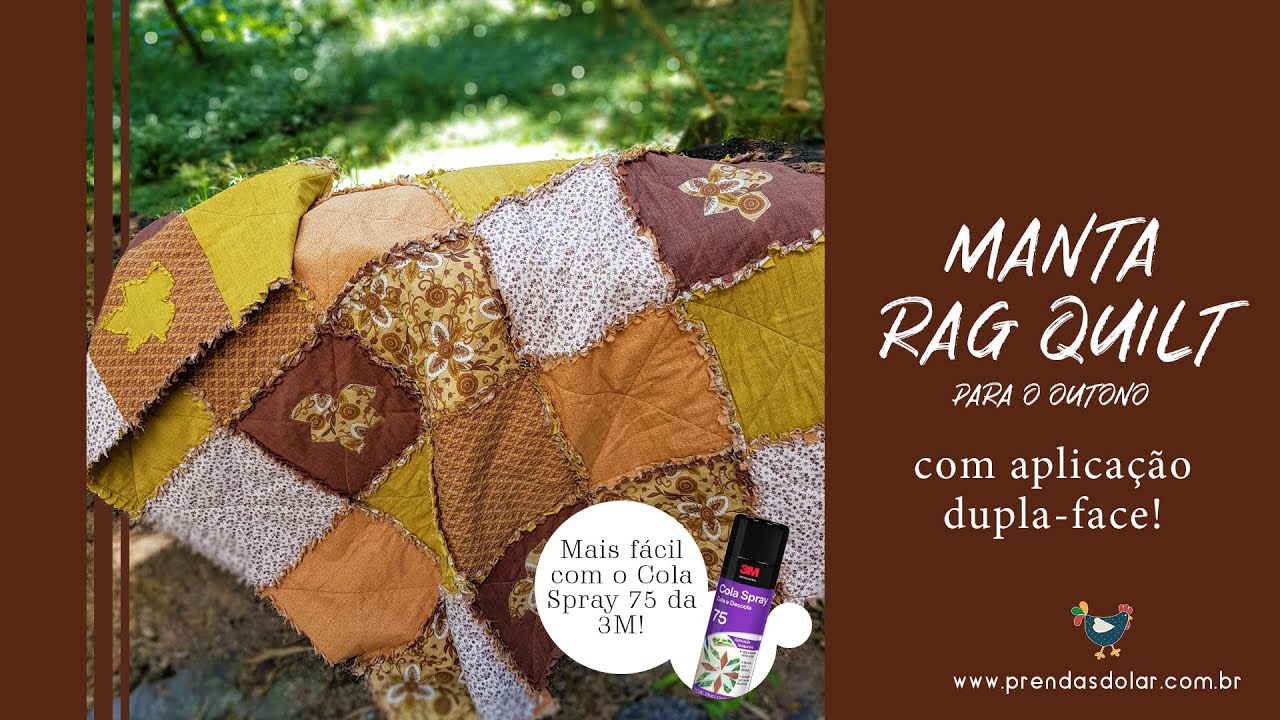 Como fazer MANTA RAG QUILT em Patchwork para o Outono, e com aplicação dupla-face!