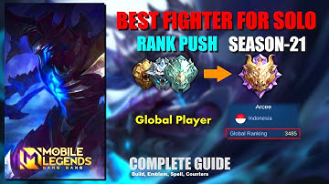 Best Fighter for Solo Rank Push | Argus guide 2021 | Easy Mythic | Season 21 | Global Argus | MLBB.