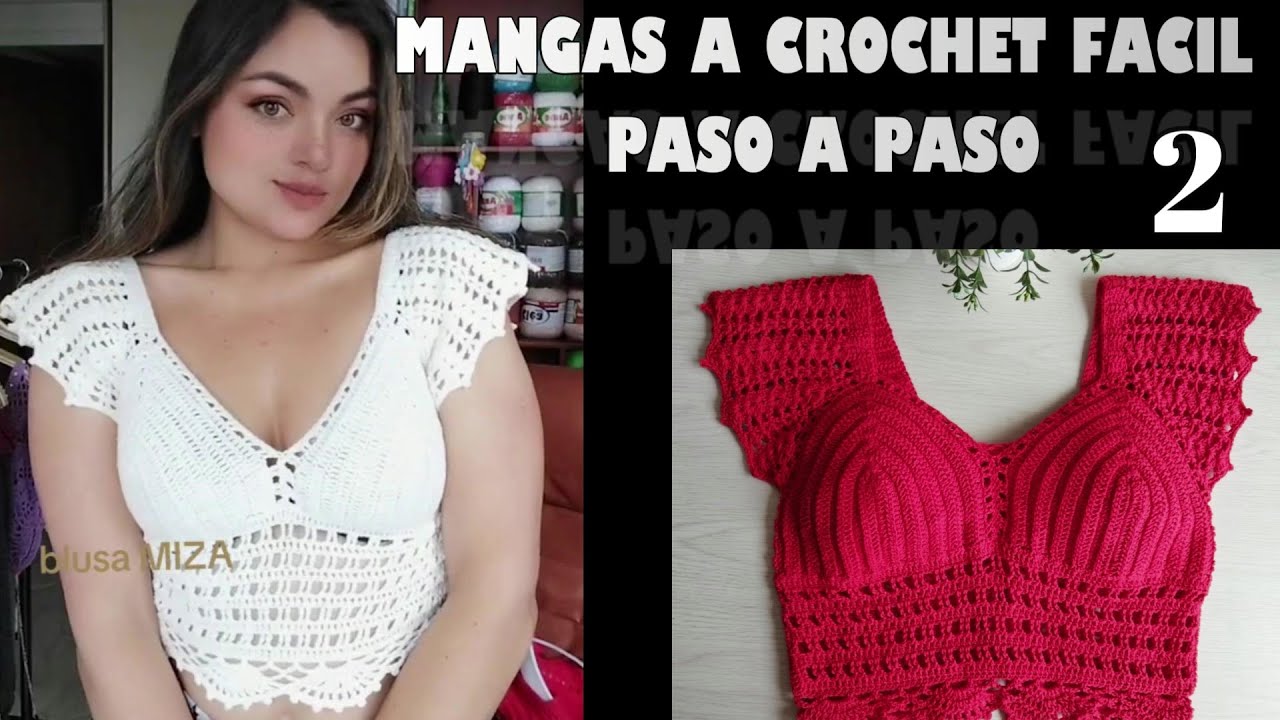 BLUSA MIZA parte 2| MANGAS a CROCHET paso a paso| #crochet #mangas # ...
