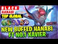 New Buffed Hanabi Ft No.1 Xavier [ Top 2 Global Hanabi ] B L A C K - Mobile Legends Emblem And Build