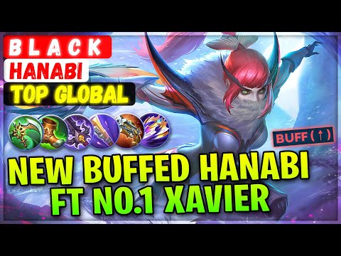 New Buffed Hanabi Ft No.1 Xavier [ Top 2 Global Hanabi ] B L A C K - Mobile Legends Emblem And Build @MobileMobaYT