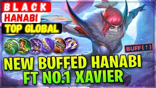 New Buffed Hanabi Ft No.1 Xavier [ Top 2 Global Hanabi ] B L A C K - Mobile Legends Emblem And Build