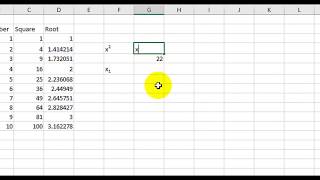 how to calculate square and square root in excel 2016