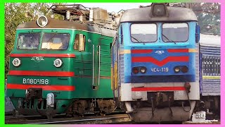 Trains in the railway collection! Пасажирські та вантажні поїзди!