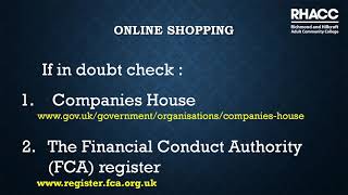 Online Shopping & Fake Websites Safety at RHACC