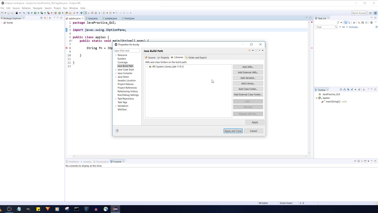 javax.swing Cannot Be Resolved Error Fix - youtube