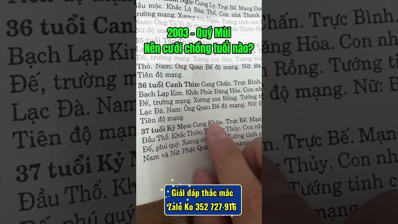 2003 - Quý Mùi | Nên cưới chồng tuổi nào?? |