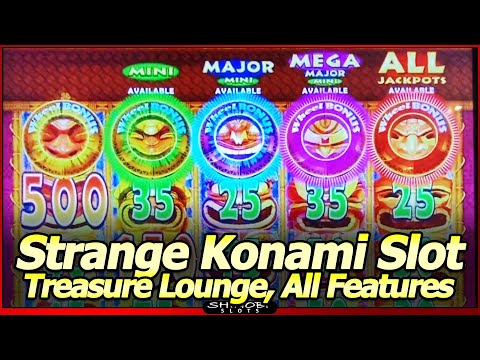 Treasure Lounge Slot Machine - Live Play, All Features and Wheel Bonuses in Strange Konami slot