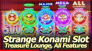 Treasure Lounge Slot Machine - Live Play, All Features and Wheel Bonuses in Strange Konami slot