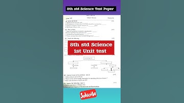 8th Std Science test paper 2025|8th std 1st unit test question paper 2025#shortsvideo#viralvideo