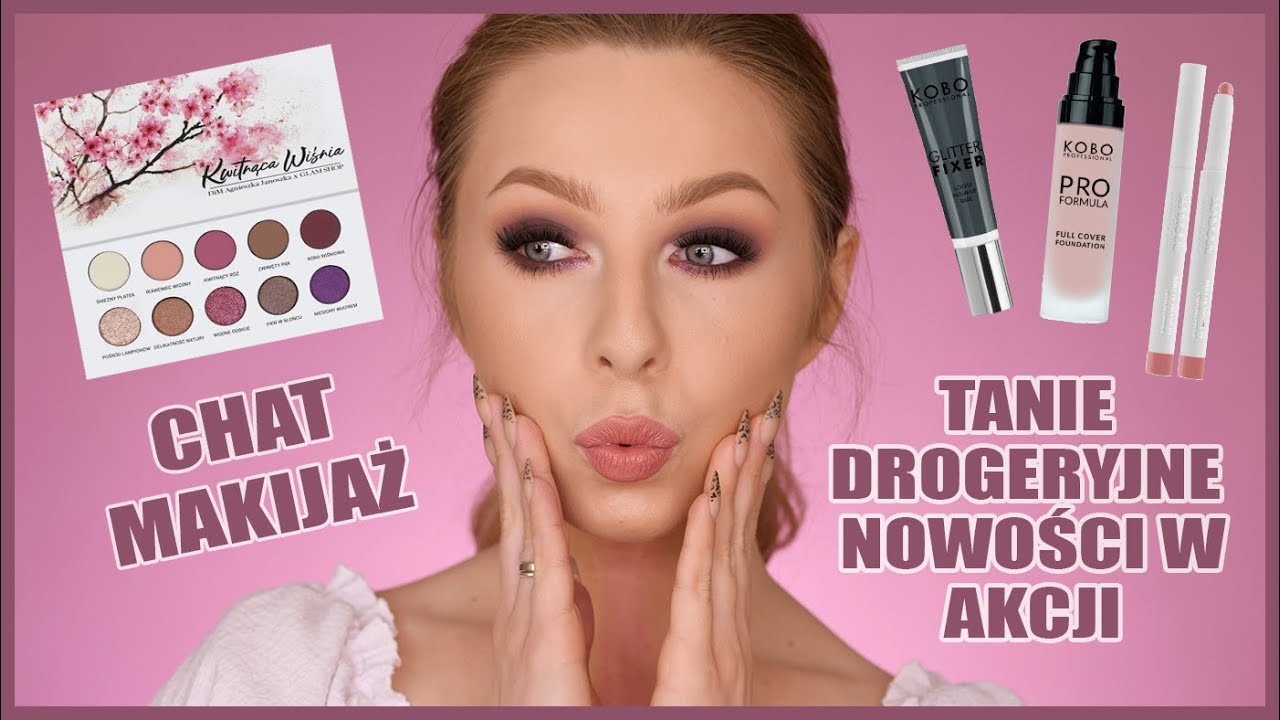Chat Makijaż 🌸 Tanie drogeryjne nowości w akcji + Wieczorowe smokey Kwitnącą Wiśnią 🌸