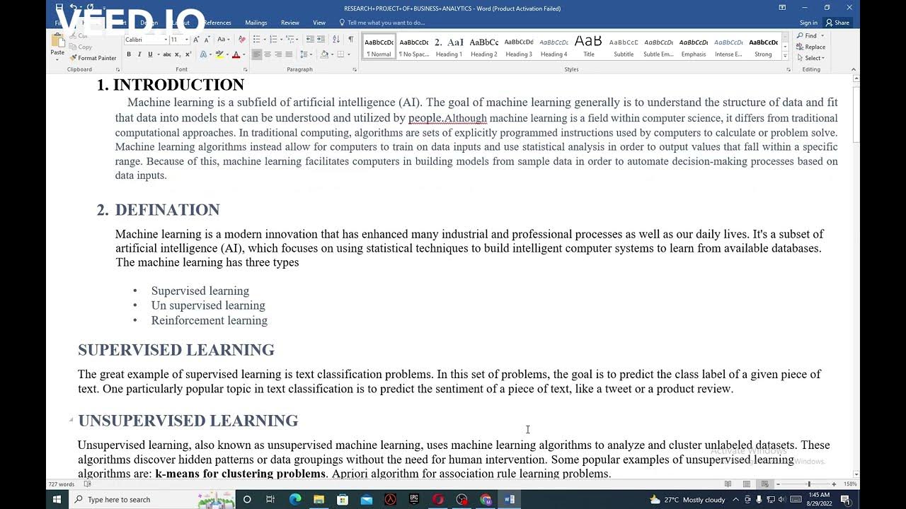 INTRODUCTORY MACHINE LEARNING REPORT - YouTube