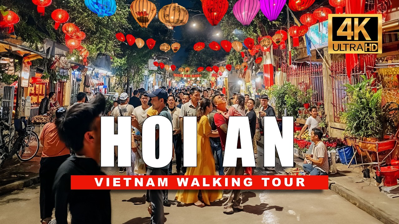 HOI AN, Vietnam Walking Tour (UNESCO World Heritage Site) 🇻🇳 Hộian Vietnam Lantern Town 4K HDR