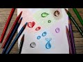 How to draw various colorful water drops with colored pencil for beginners