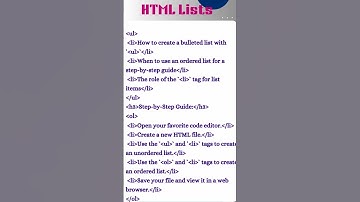 HTML Ordered and Unordered Lists #html5 #viral #shorts #shortsvideo #ArjunCuriosityCorner #computer