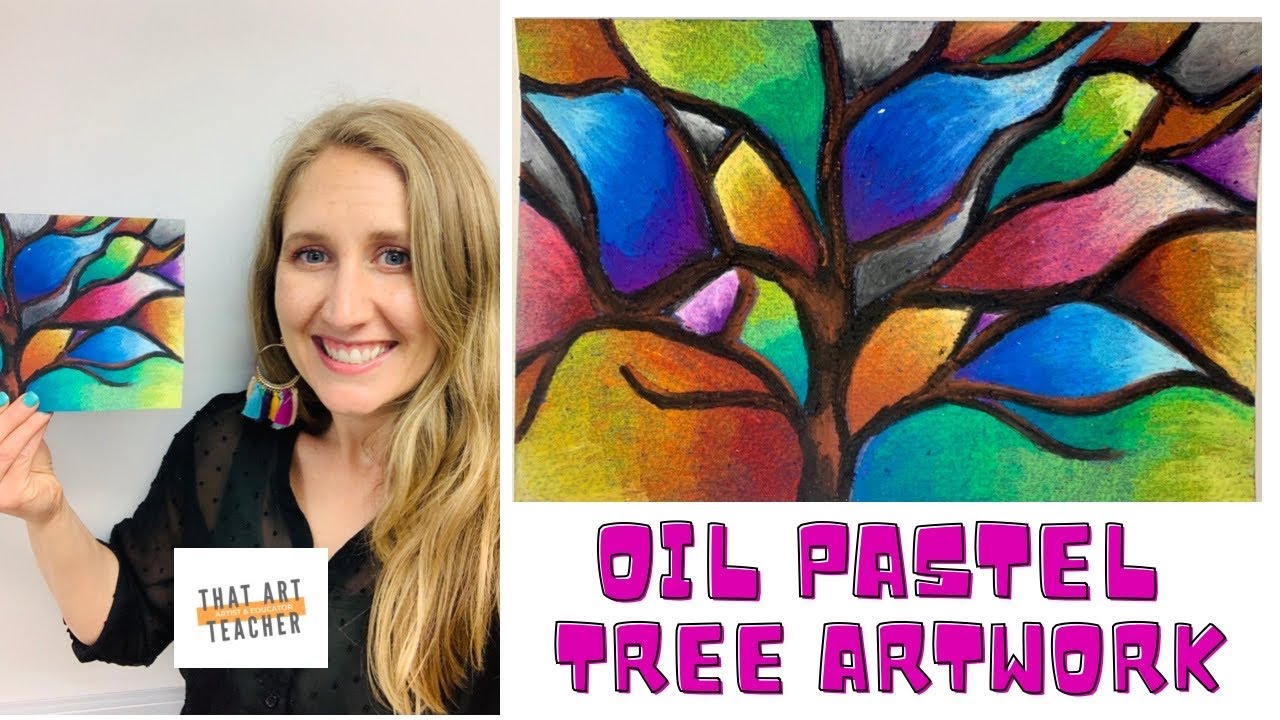 Oil Pastel Tree Artwork  Oil Pastel Drawing for Beginners Step by Step 