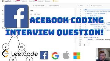 FACEBOOK Coding Interview Question - Average of Levels in Binary Tree | LeetCode