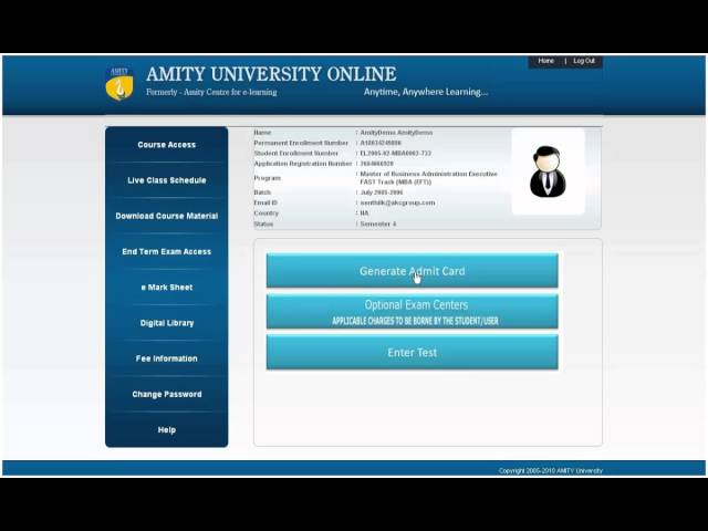 Amity University Online Demo session