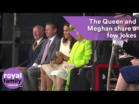 Queen and Meghan, Duchess of Sussex, spotted sharing a few jokes