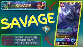 YOU NEED TO START USING ARGUS AFTER THIS! |  SAVAGE GAMEPLAY IN SOLO RANK! - MLBB