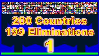 200 Countries & 199 Eliminations Marble Race #1 in Algodoo | Marble Factory