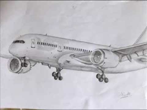 my commercial airplane drawings - YouTube