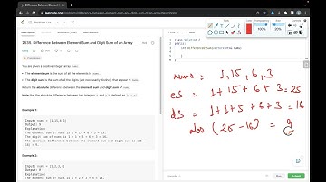 Difference Between Element Sum and Digit Sum of an Array | LeetCode 2535 | Cpp