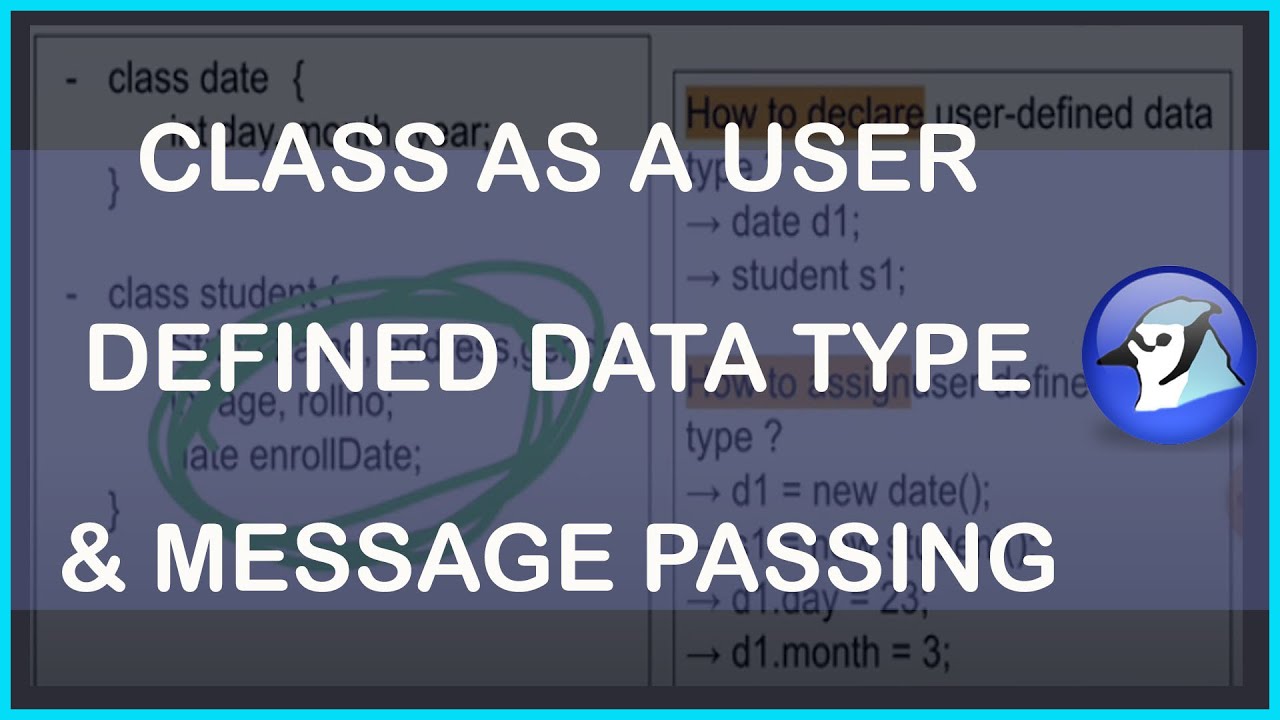 Class 10th ICSE | Class as a user defined data type, Message Passing in ...