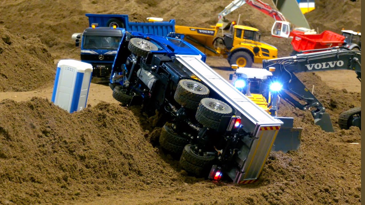 RC TRUCKS STUCK - OVERLOADED RC TRUCKS TIPPING OVER - MAN F2000 TRACTOR ...