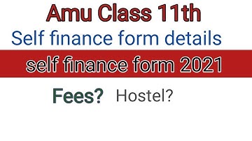 self finance 11th | amu self finance form update | self finance form released?