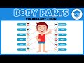 Body parts vocabulary and quiz for kids