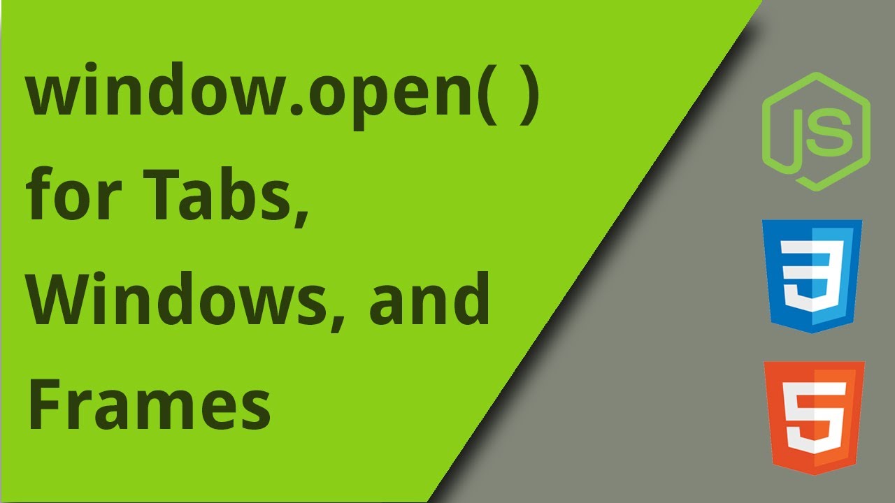 Tab, Window, And Iframe Control With Window.Open