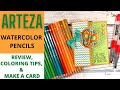 Arteza Watercolor Pencil Review & Coloring Tips | Color with Me & Make a Card