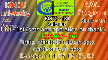 video-03|BMTC-131|Block-1st|Unit-1st|finite,infinite set,cardinality,singletion set  E4,E5,E6,E7,E8