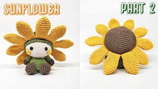 SUNFLOWER DOLL  PART 2 | CAP & PETALS | HOW TO CROCHET | AMIGURUMI TUTORIAL