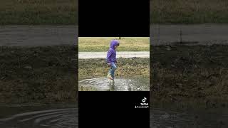 Jumping in the puddles after preschool