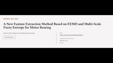 A New Feature Extraction Method Based on EEMD and Multi-Scale Fuzzy Entropy for Motor... | RTCL.TV