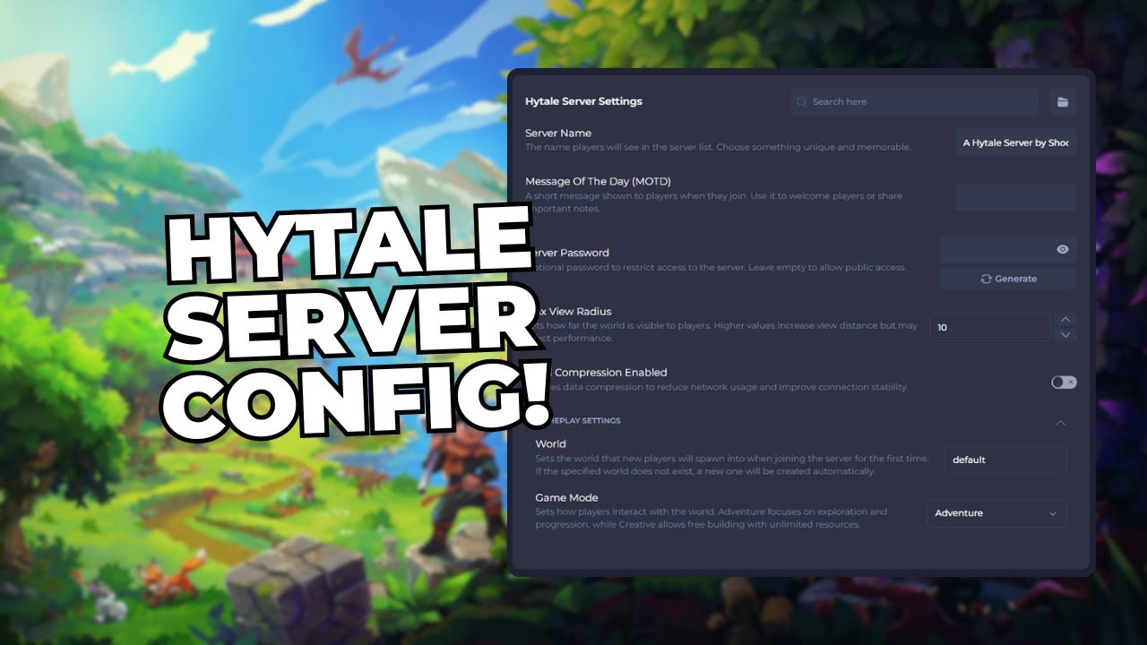 How to Configure Your Hytale Server Settings - YouTube