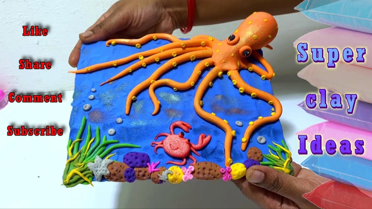 DIY Clay Animals : Sea life 🐠 || Sea Animal making with clay || polymer clay animals