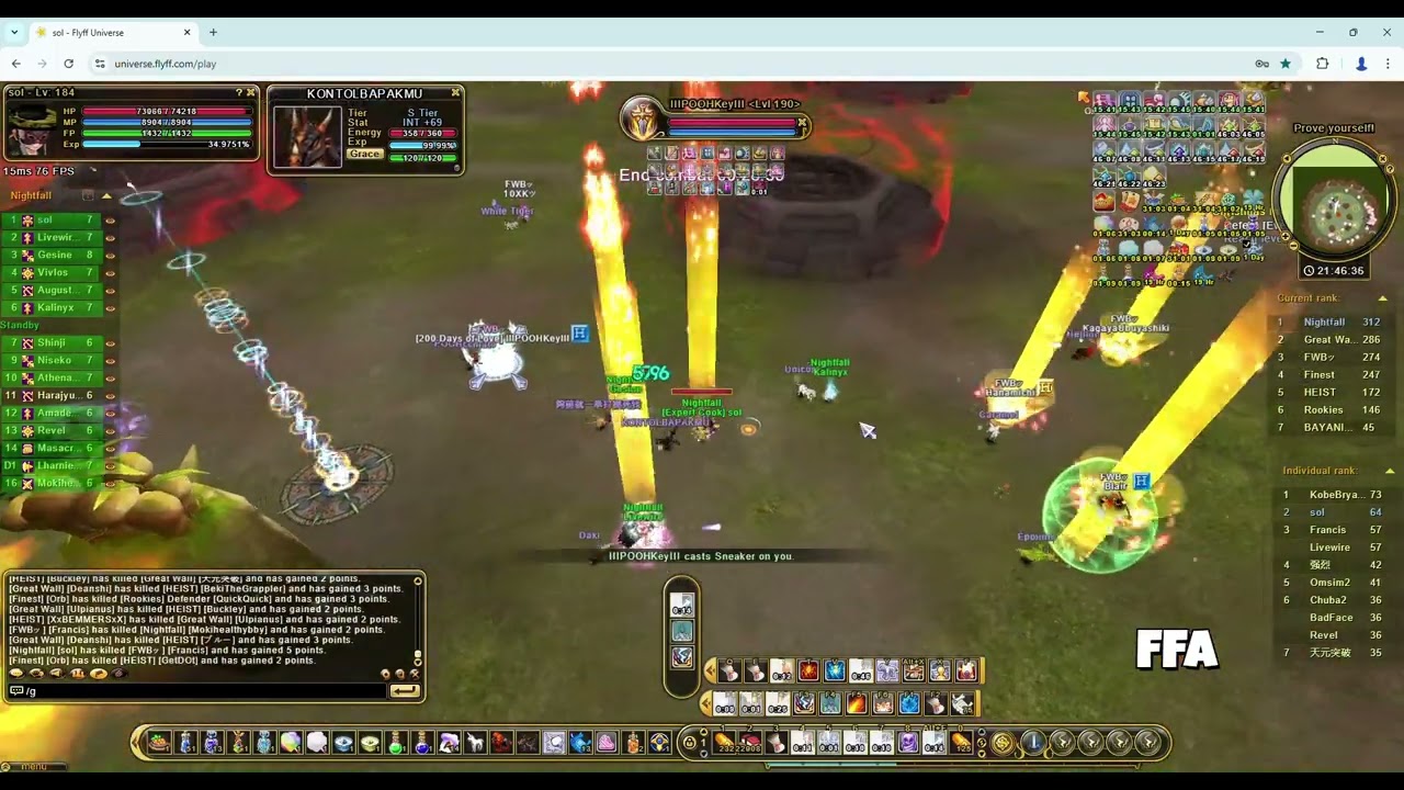 FlyFF Universe Server Glaphan Guild Siege 17.1.2026 - sol (Arcanist)