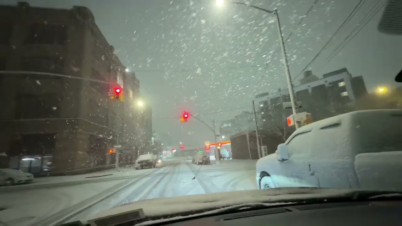 In New York’s Snow: Journeying from Manhattan to Queens.