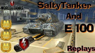WOT Blitz E100 Mastery Gameplays Feat. SaltyTanker screenshot 2