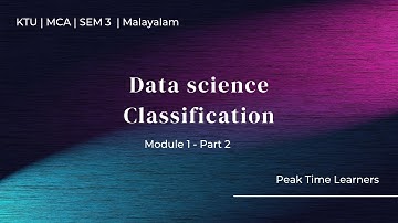 Data Science Classification | DS & ML | KTU MCA S3 | Module 1 - part 2 | Malayalam