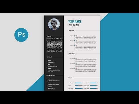 CV/Resume template Design tutorial with Photoshop free PSD+DOCS+PDF