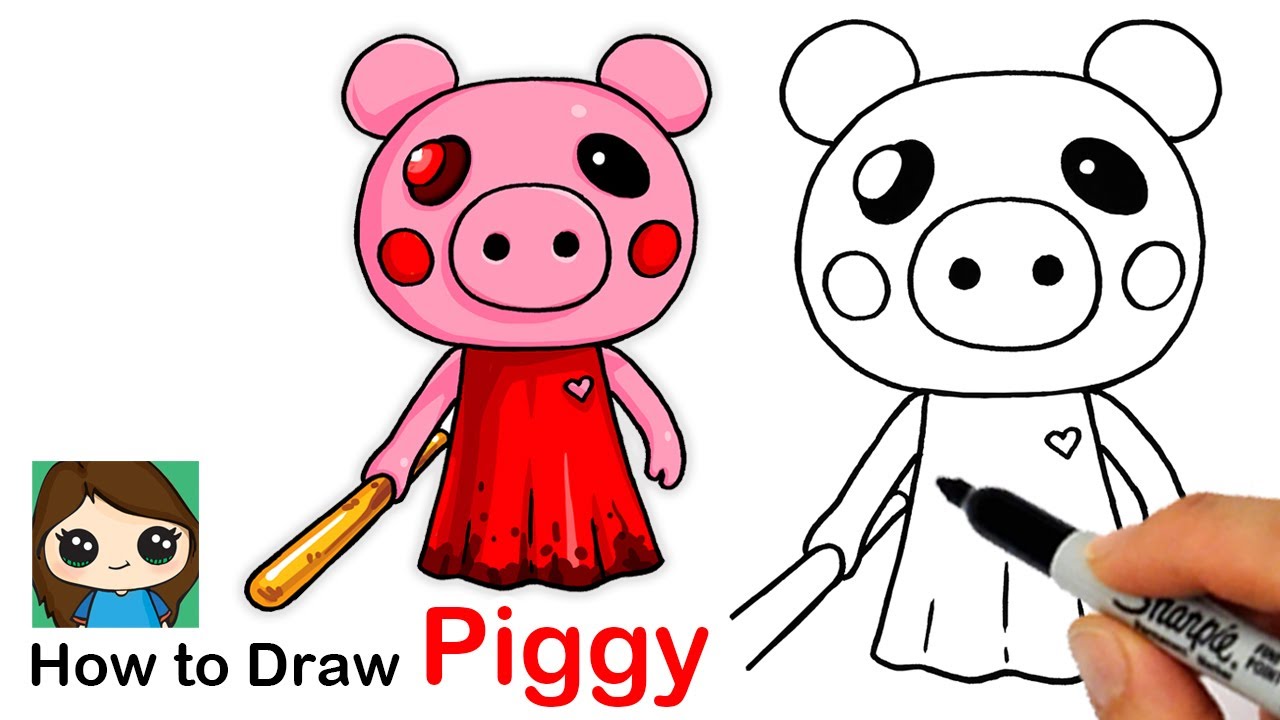 Piggy Roblox Coloring Pages Dinosaur.