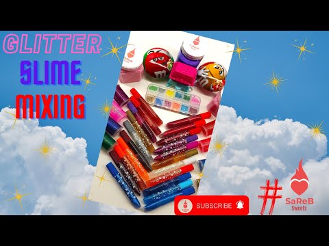 Little GIRL makes a Slime SMOOTHIE | Mixing glitter with slime | Satisfying Video # 43 #SarebSweets