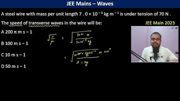 A steel wire with mass per unit length 7 . 0 × 10 – 3 kg m – 1 is under tension of 70 N . The