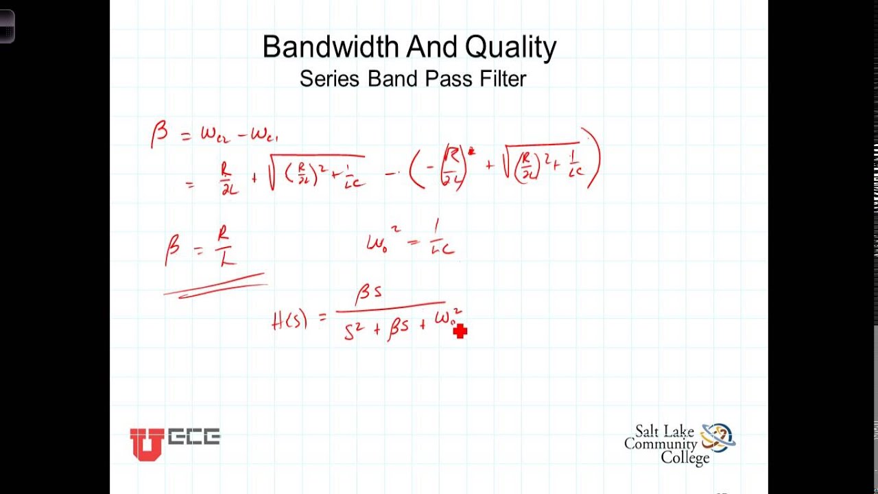 L14 4 5Rig Bandwidth and Quality of Series Band Pass filter - YouTube