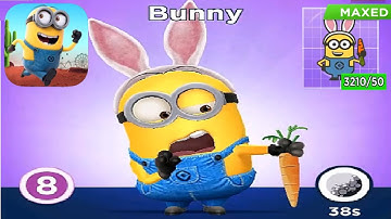 Minion rush Bunny minon RARE costume upgrade 1 to MAXED gameplay walkthrough android ios